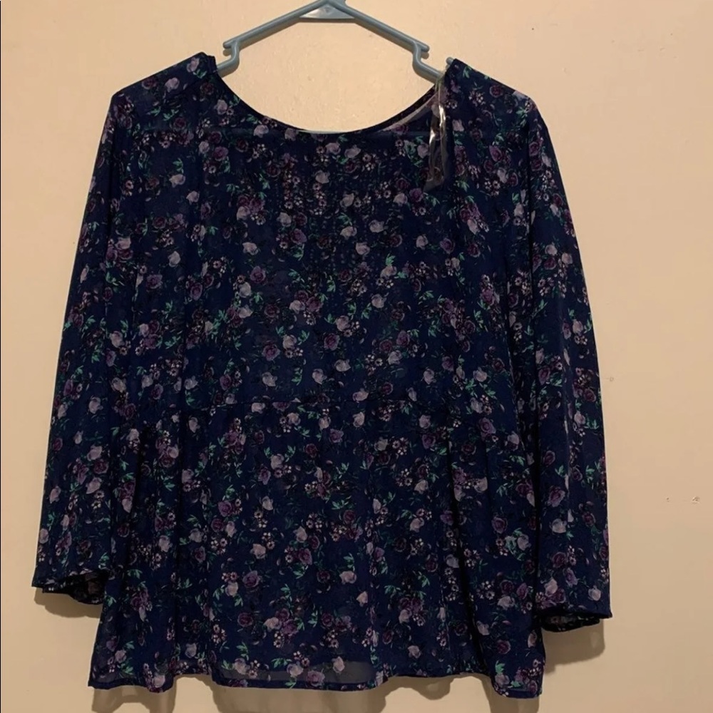 Purple Floral Blouse